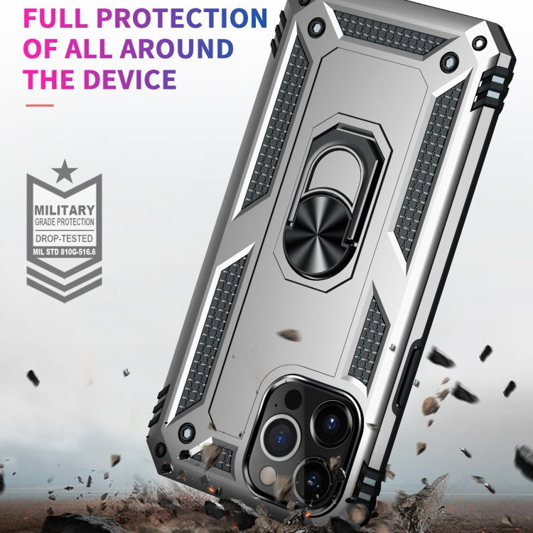 For iPhone 13 Pro Shockproof TPU + PC Protective Case with 360 Degree Rotating Holder (Silver) - iPhone 13 Pro Cases by buy2fix | Online Shopping UK | buy2fix