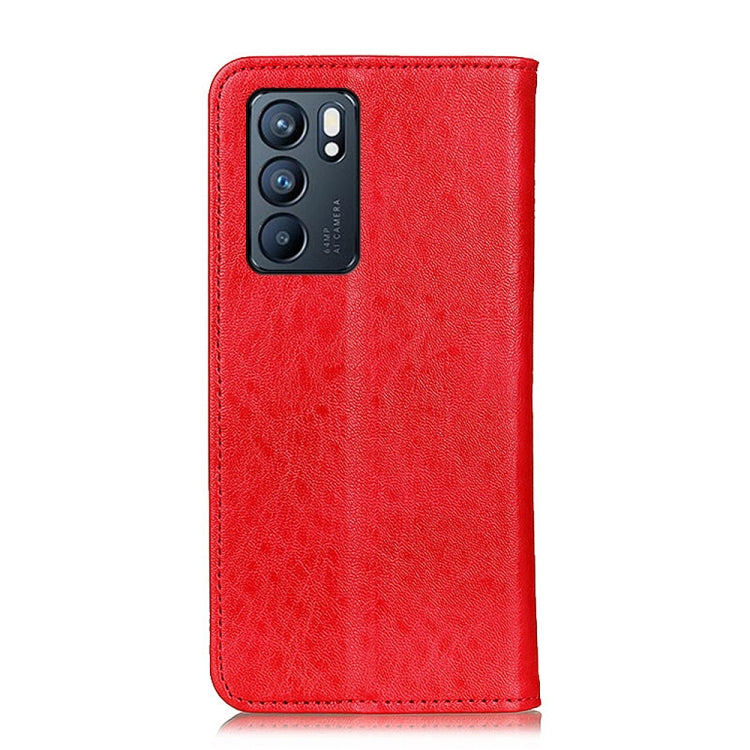 For OPPO Reno6 5G Magnetic Crazy Horse Texture Horizontal Flip Leather Case with Holder & Card Slots & Wallet(Red) by buy2fix