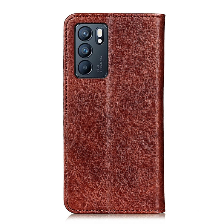 For OPPO Reno6 5G Magnetic Crazy Horse Texture Horizontal Flip Leather Case with Holder & Card Slots & Wallet(Brown) by buy2fix