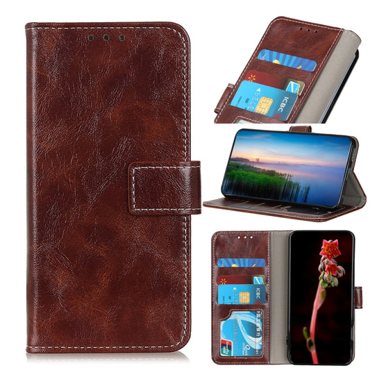 For OPPO Reno6 5G Retro Crazy Horse Texture Horizontal Flip Leather Case with Holder & Card Slots & Photo Frame & Wallet(Brown) by buy2fix