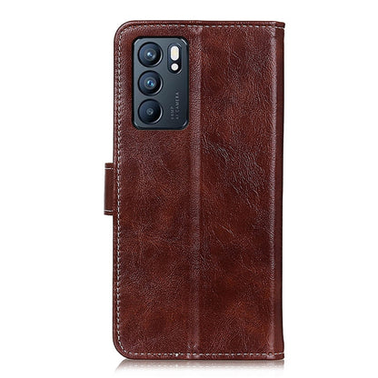 For OPPO Reno6 5G Retro Crazy Horse Texture Horizontal Flip Leather Case with Holder & Card Slots & Photo Frame & Wallet(Brown) by buy2fix