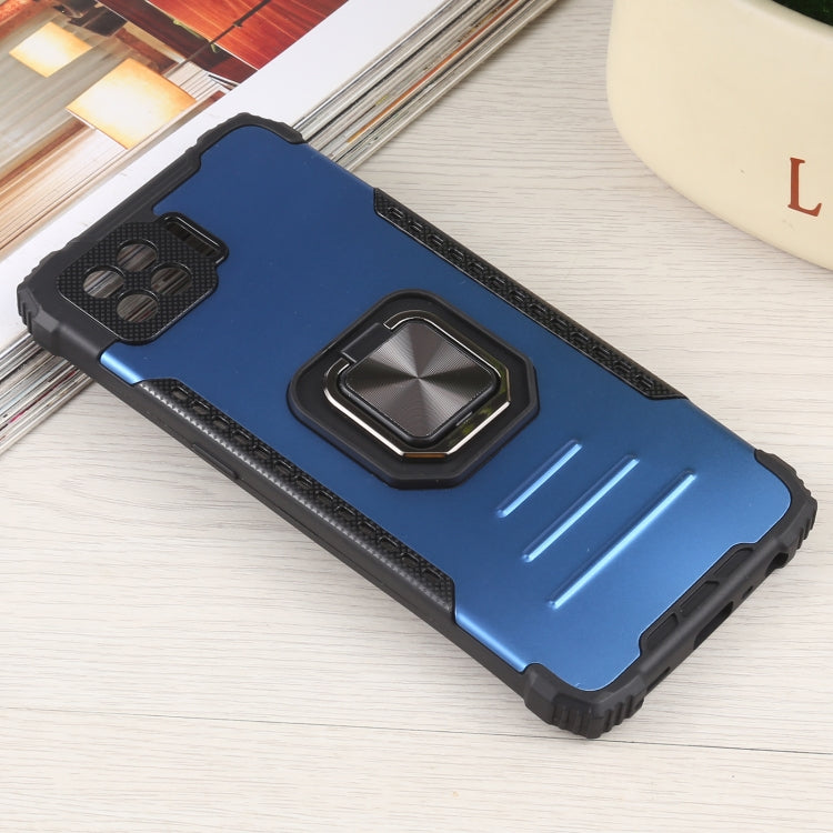 For OPPO A73 Fierce Warrior Series Armor All-inclusive Shockproof Aluminum Alloy + TPU Protective Case with Ring Holder(Blue) by buy2fix