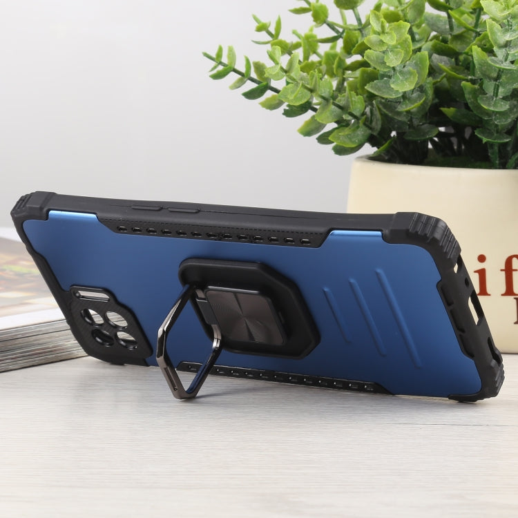 For OPPO A73 Fierce Warrior Series Armor All-inclusive Shockproof Aluminum Alloy + TPU Protective Case with Ring Holder(Blue) by buy2fix