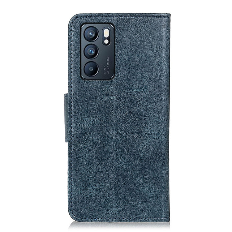 For OPPO Reno6 5G Mirren Crazy Horse Texture Horizontal Flip Leather Case with Holder & Card Slots & Wallet(Blue) by buy2fix