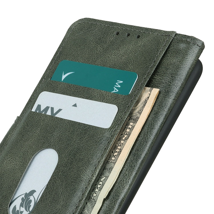 For OPPO Reno6 5G Mirren Crazy Horse Texture Horizontal Flip Leather Case with Holder & Card Slots & Wallet(Dark Green) by buy2fix