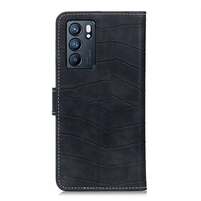 For OPPO Reno6 5G Crocodile Texture Horizontal Flip Leather Case with Holder & Card Slots & Wallet(Black) by buy2fix