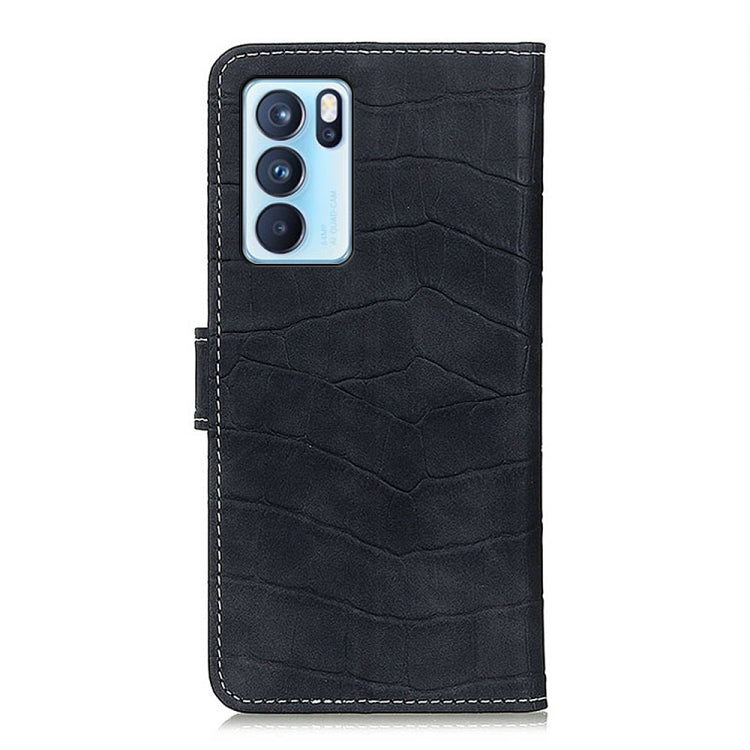 For OPPO Reno6 Pro 5G Crocodile Texture Horizontal Flip Leather Case with Holder & Card Slots & Wallet(Black) by buy2fix
