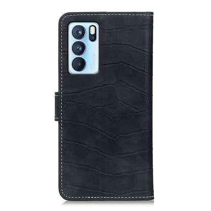 For OPPO Reno6 Pro 5G Crocodile Texture Horizontal Flip Leather Case with Holder & Card Slots & Wallet(Black) by buy2fix