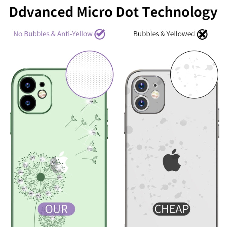 For iPhone 11 Ultra-thin Electroplating Dandelion Pattern Protective Case (Dark Green) - iPhone 11 Cases by buy2fix | Online Shopping UK | buy2fix