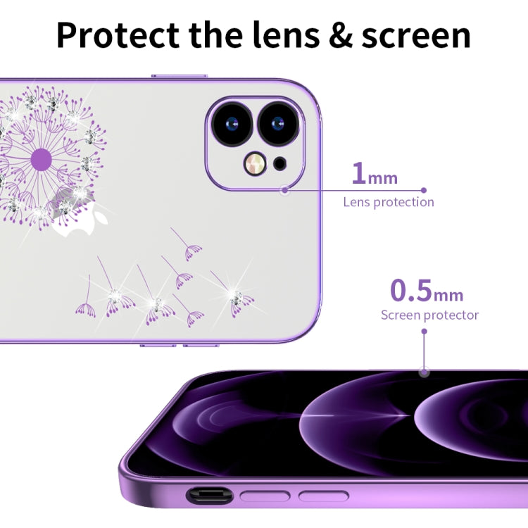 For iPhone 11 Ultra-thin Electroplating Dandelion Pattern Protective Case (Purple) - iPhone 11 Cases by buy2fix | Online Shopping UK | buy2fix