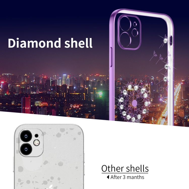 For iPhone 11 Ultra-thin Electroplating Dandelion Pattern Protective Case (Purple) - iPhone 11 Cases by buy2fix | Online Shopping UK | buy2fix