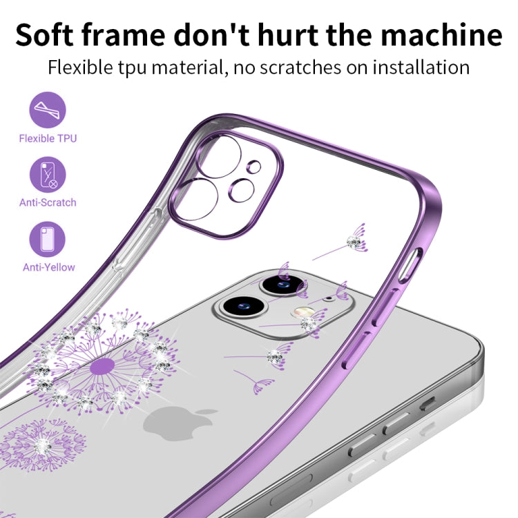 For iPhone 11 Ultra-thin Electroplating Dandelion Pattern Protective Case (Purple) - iPhone 11 Cases by buy2fix | Online Shopping UK | buy2fix