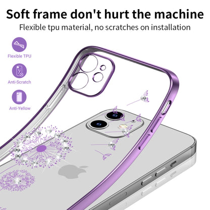 For iPhone 11 Ultra-thin Electroplating Dandelion Pattern Protective Case (Purple) - iPhone 11 Cases by buy2fix | Online Shopping UK | buy2fix