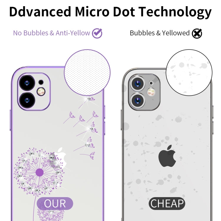 For iPhone 11 Ultra-thin Electroplating Dandelion Pattern Protective Case (Purple) - iPhone 11 Cases by buy2fix | Online Shopping UK | buy2fix