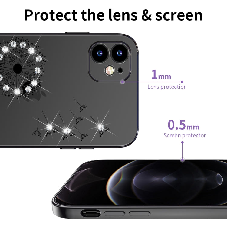 For iPhone 11 Ultra-thin Electroplating Dandelion Pattern Protective Case (Black) - iPhone 11 Cases by buy2fix | Online Shopping UK | buy2fix