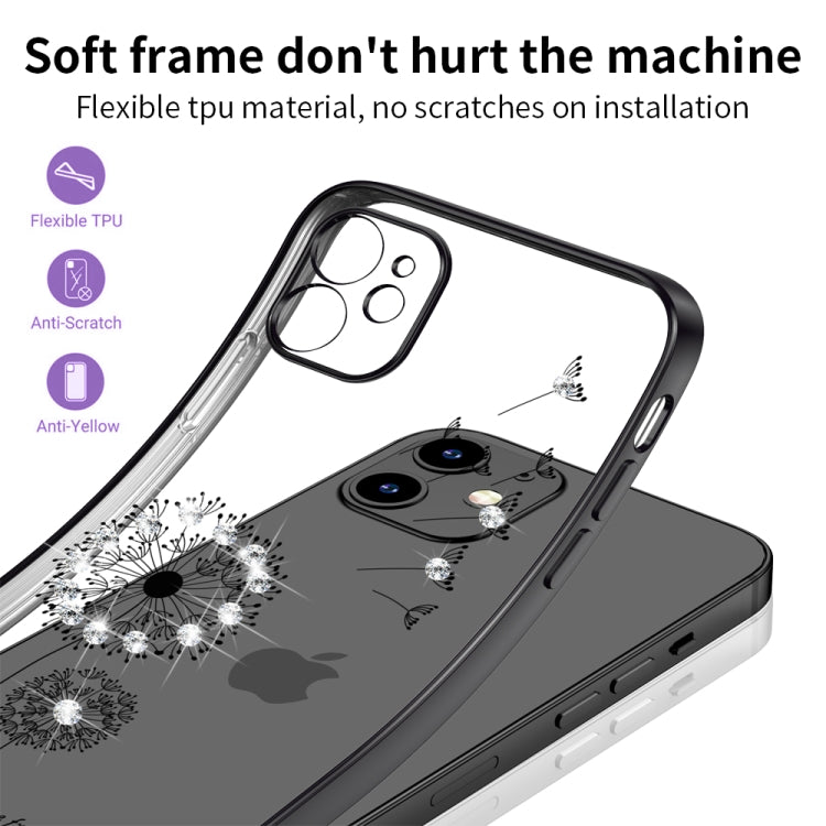 For iPhone 11 Ultra-thin Electroplating Dandelion Pattern Protective Case (Black) - iPhone 11 Cases by buy2fix | Online Shopping UK | buy2fix