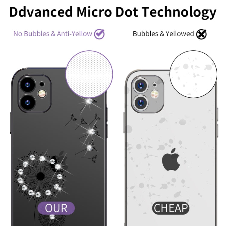 For iPhone 11 Ultra-thin Electroplating Dandelion Pattern Protective Case (Black) - iPhone 11 Cases by buy2fix | Online Shopping UK | buy2fix