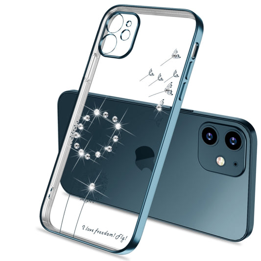 For iPhone 11 Ultra-thin Electroplating Dandelion Pattern Protective Case (Blue) - iPhone 11 Cases by buy2fix | Online Shopping UK | buy2fix