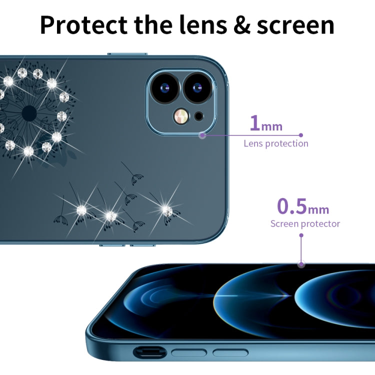 For iPhone 11 Ultra-thin Electroplating Dandelion Pattern Protective Case (Blue) - iPhone 11 Cases by buy2fix | Online Shopping UK | buy2fix