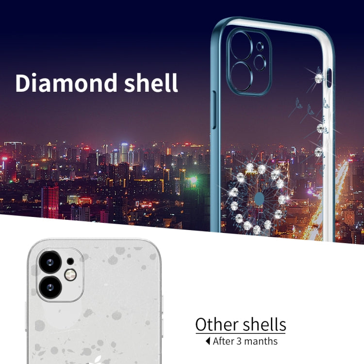 For iPhone 11 Ultra-thin Electroplating Dandelion Pattern Protective Case (Blue) - iPhone 11 Cases by buy2fix | Online Shopping UK | buy2fix