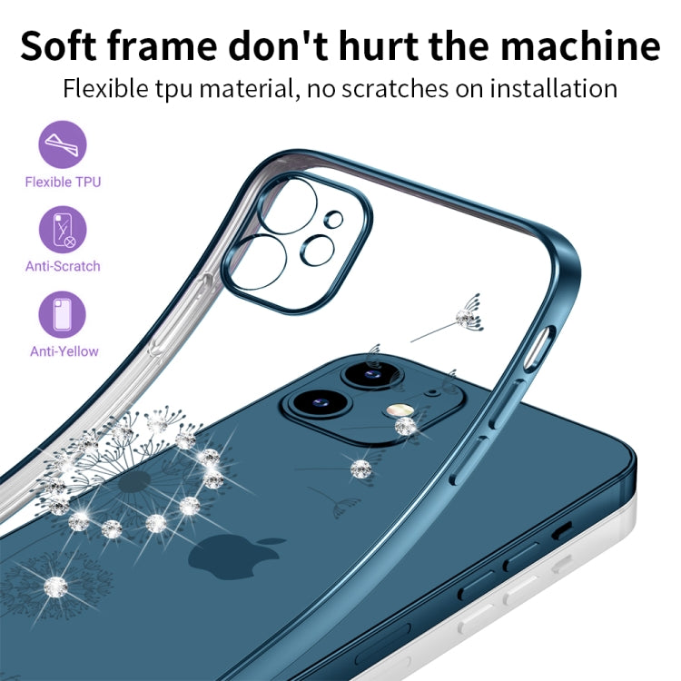 For iPhone 11 Ultra-thin Electroplating Dandelion Pattern Protective Case (Blue) - iPhone 11 Cases by buy2fix | Online Shopping UK | buy2fix