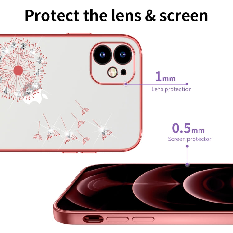 For iPhone 11 Ultra-thin Electroplating Dandelion Pattern Protective Case (Rose Gold) - iPhone 11 Cases by buy2fix | Online Shopping UK | buy2fix