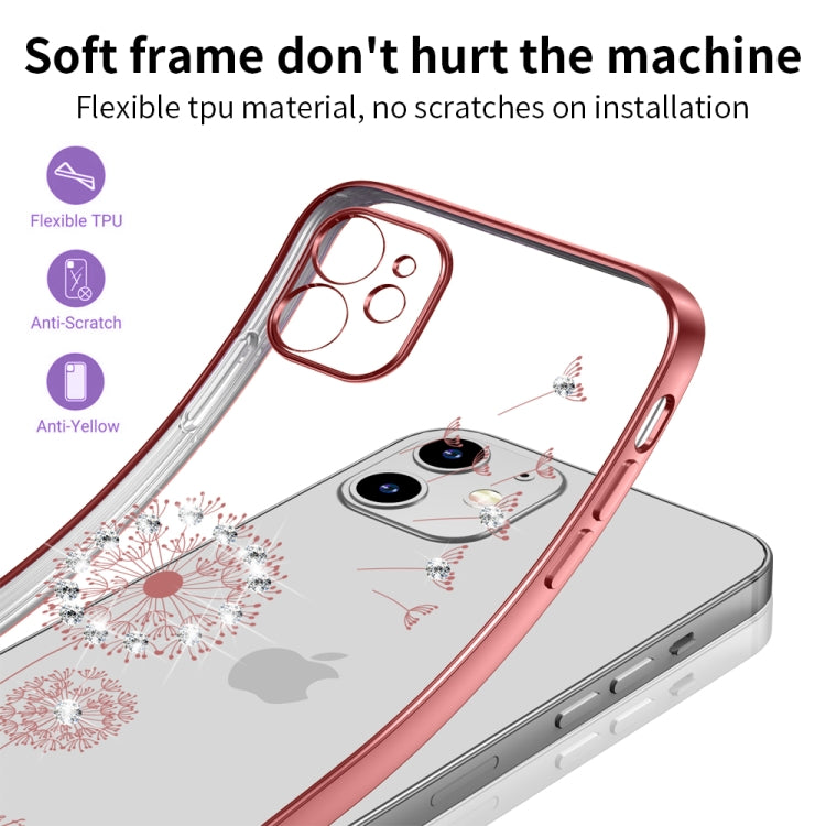 For iPhone 11 Ultra-thin Electroplating Dandelion Pattern Protective Case (Rose Gold) - iPhone 11 Cases by buy2fix | Online Shopping UK | buy2fix