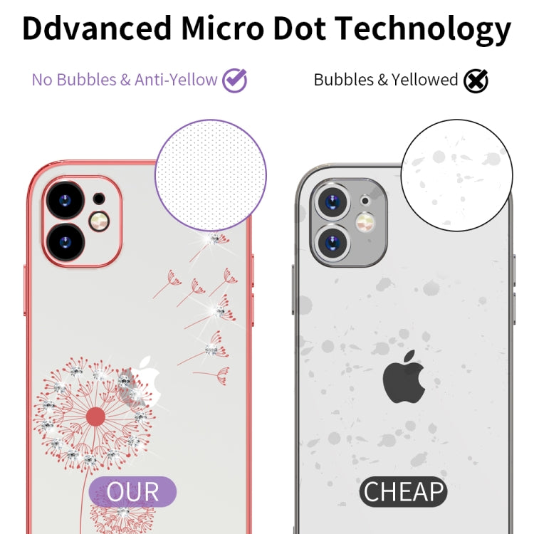 For iPhone 11 Ultra-thin Electroplating Dandelion Pattern Protective Case (Rose Gold) - iPhone 11 Cases by buy2fix | Online Shopping UK | buy2fix