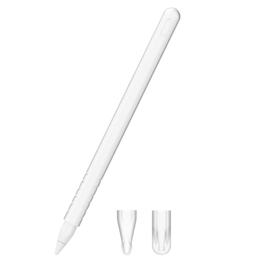 3 in 1 Pure Color Silicone Stylus Pen Protective Case Set for Apple Pencil 2(Transparent) - Pencil Accessories by buy2fix | Online Shopping UK | buy2fix