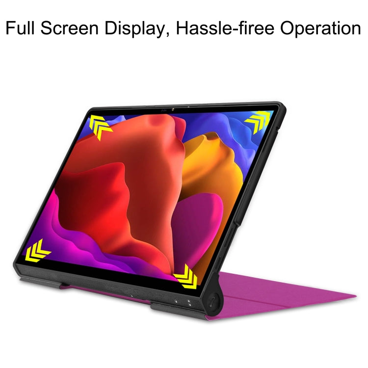 For Lenovo Yoga Pad Pro 13 inch YF K606F Custer Texture Horizontal Flip PU Leather Case with Holder(Purple) - Lenovo by buy2fix | Online Shopping UK | buy2fix