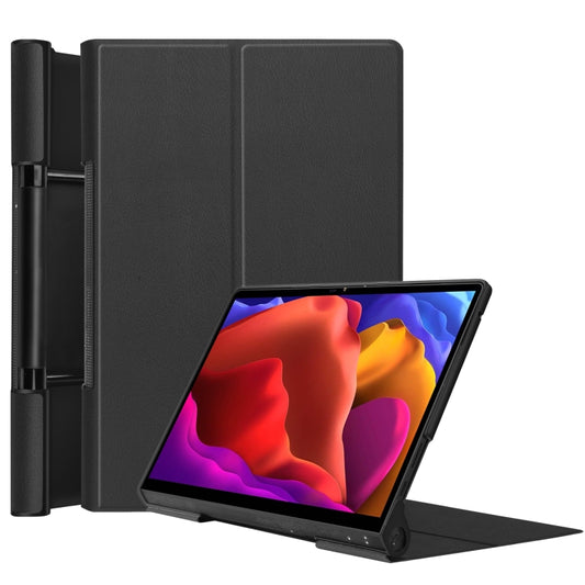 For Lenovo Yoga Pad Pro 13 inch YF K606F Custer Texture Horizontal Flip PU Leather Case with Holder(Black) - Lenovo by buy2fix | Online Shopping UK | buy2fix