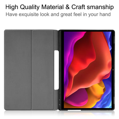 For Lenovo Yoga Pad Pro 13 inch YF K606F Custer Texture Horizontal Flip PU Leather Case with Holder(Black) - Lenovo by buy2fix | Online Shopping UK | buy2fix
