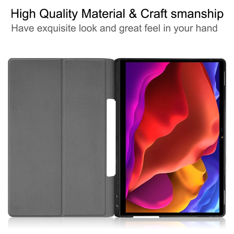 For Lenovo Yoga Pad Pro 13 inch YF K606F Custer Texture Horizontal Flip PU Leather Case with Holder(Dark Green) - Lenovo by buy2fix | Online Shopping UK | buy2fix