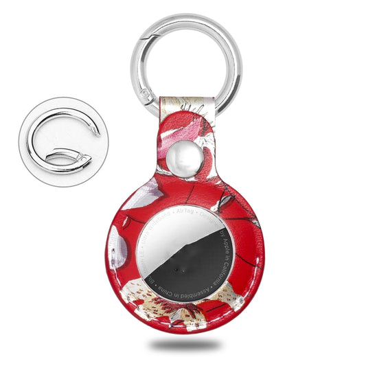 Leather Material Protective Cover For AirTag, Style:Quick Install(Red) - Other by buy2fix | Online Shopping UK | buy2fix