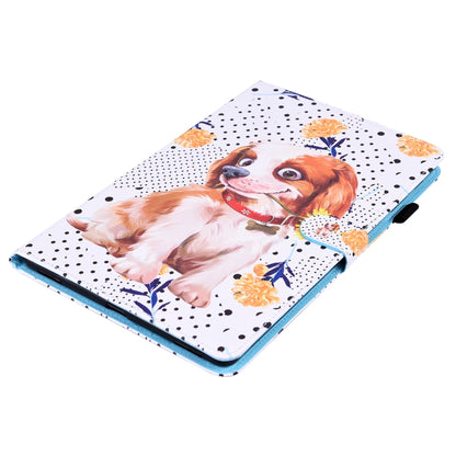 For Samsung Galaxy Tab A7 Lite 8.7 SM-T220 / SM-T225 Animal Pattern Horizontal Flip Leather Case with Holder & Card Slots & Photo Frame(Little Flower Dog) - Tab A7 Lite T220 / T225 by buy2fix | Online Shopping UK | buy2fix