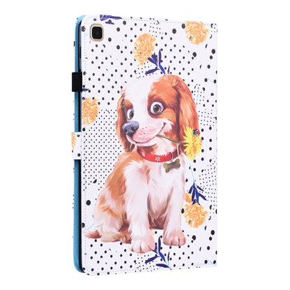 For Samsung Galaxy Tab A7 Lite 8.7 SM-T220 / SM-T225 Animal Pattern Horizontal Flip Leather Case with Holder & Card Slots & Photo Frame(Little Flower Dog) - Tab A7 Lite T220 / T225 by buy2fix | Online Shopping UK | buy2fix