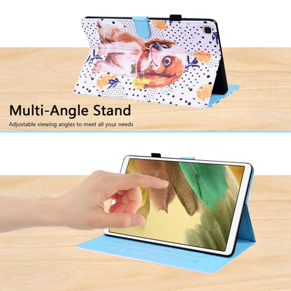 For Samsung Galaxy Tab A7 Lite 8.7 SM-T220 / SM-T225 Animal Pattern Horizontal Flip Leather Case with Holder & Card Slots & Photo Frame(Little Flower Dog) - Tab A7 Lite T220 / T225 by buy2fix | Online Shopping UK | buy2fix