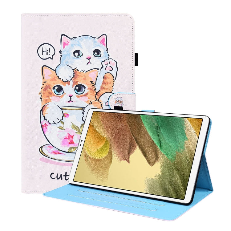 For Samsung Galaxy Tab A7 Lite 8.7 SM-T220 / SM-T225 Animal Pattern Horizontal Flip Leather Case with Holder & Card Slots & Photo Frame(Cat Brothers) - Tab A7 Lite T220 / T225 by buy2fix | Online Shopping UK | buy2fix