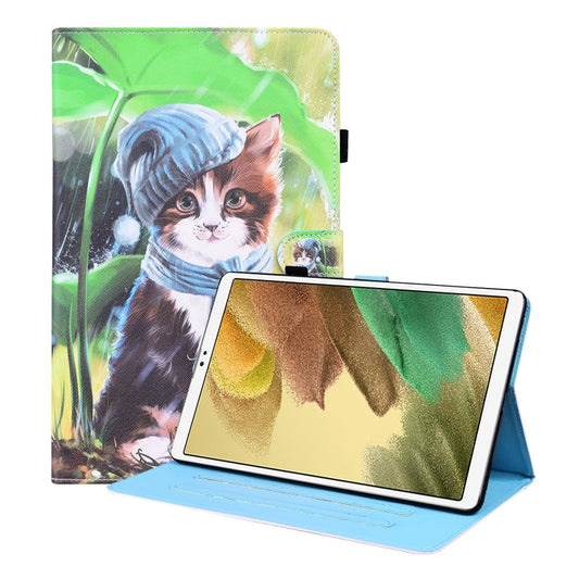 For Samsung Galaxy Tab A7 Lite 8.7 SM-T220 / SM-T225 Animal Pattern Horizontal Flip Leather Case with Holder & Card Slots & Photo Frame(Bib Kitten) - Tab A7 Lite T220 / T225 by buy2fix | Online Shopping UK | buy2fix
