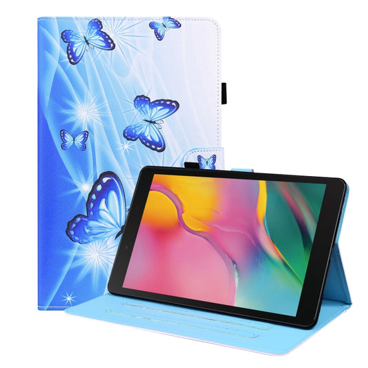For Samsung Galaxy Tab A 8.0 2019 SM-T290 / SM-T295 Animal Pattern Horizontal Flip Leather Case with Holder & Card Slots & Photo Frame(Blue Butterfly) - Other Galaxy Tab PC by buy2fix | Online Shopping UK | buy2fix