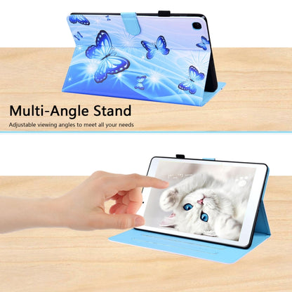 For Samsung Galaxy Tab A 8.0 2019 SM-T290 / SM-T295 Animal Pattern Horizontal Flip Leather Case with Holder & Card Slots & Photo Frame(Blue Butterfly) - Other Galaxy Tab PC by buy2fix | Online Shopping UK | buy2fix