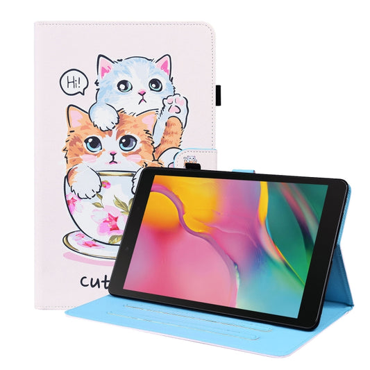 For Samsung Galaxy Tab A 8.0 2019 SM-T290 / SM-T295 Animal Pattern Horizontal Flip Leather Case with Holder & Card Slots & Photo Frame(Cat Brothers) - Other Galaxy Tab PC by buy2fix | Online Shopping UK | buy2fix