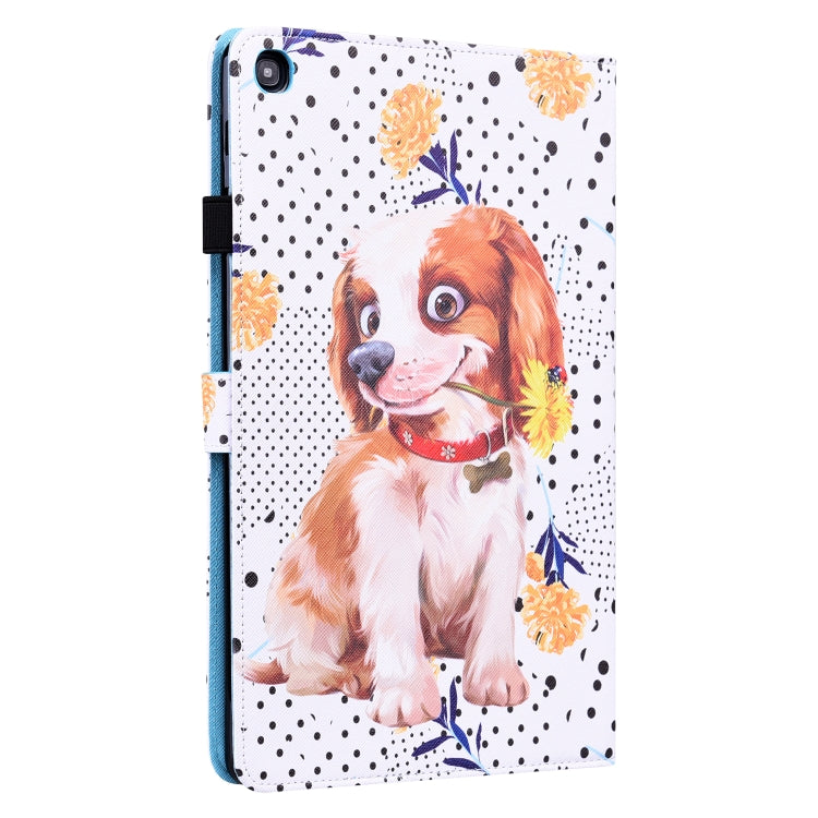 For Samsung Galaxy Tab A 10.1 2019 SM-T515 / SM-T510 Animal Pattern Horizontal Flip Leather Case with Holder & Card Slots & Photo Frame(Little Flower Dog) - Tab A 10.1 by buy2fix | Online Shopping UK | buy2fix