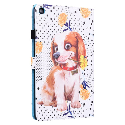 For Samsung Galaxy Tab A 10.1 2019 SM-T515 / SM-T510 Animal Pattern Horizontal Flip Leather Case with Holder & Card Slots & Photo Frame(Little Flower Dog) - Tab A 10.1 by buy2fix | Online Shopping UK | buy2fix