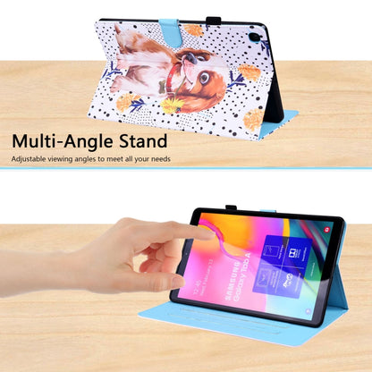 For Samsung Galaxy Tab A 10.1 2019 SM-T515 / SM-T510 Animal Pattern Horizontal Flip Leather Case with Holder & Card Slots & Photo Frame(Little Flower Dog) - Tab A 10.1 by buy2fix | Online Shopping UK | buy2fix