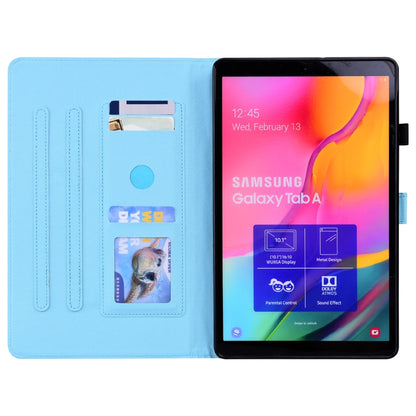 For Samsung Galaxy Tab A 10.1 2019 SM-T515 / SM-T510 Animal Pattern Horizontal Flip Leather Case with Holder & Card Slots & Photo Frame(Little Flower Dog) - Tab A 10.1 by buy2fix | Online Shopping UK | buy2fix