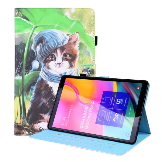 For Samsung Galaxy Tab A 10.1 2019 SM-T515 / SM-T510 Animal Pattern Horizontal Flip Leather Case with Holder & Card Slots & Photo Frame(Bib Kitten) - Tab A 10.1 by buy2fix | Online Shopping UK | buy2fix