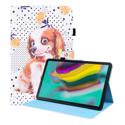 For Samsung Galaxy Tab S5e 10.5 SM-T720 / SM-T725 Animal Pattern Horizontal Flip Leather Case with Holder & Card Slots & Photo Frame(Little Flower Dog) - Tab S5E 10.5 T720 / T725 by buy2fix | Online Shopping UK | buy2fix