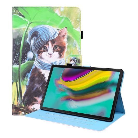 For Samsung Galaxy Tab S5e 10.5 SM-T720 / SM-T725 Animal Pattern Horizontal Flip Leather Case with Holder & Card Slots & Photo Frame(Bib Kitten) - Tab S5E 10.5 T720 / T725 by buy2fix | Online Shopping UK | buy2fix