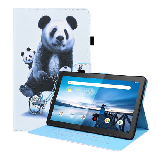 For Lenovo M10 FHD REL TB-X605FC / TB-X605LC Animal Pattern Horizontal Flip Leather Case with Holder & Card Slots & Photo Frame(Cycling Panda) - Lenovo by buy2fix | Online Shopping UK | buy2fix